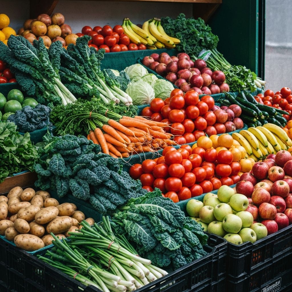 Diverse healthy foods showing nutritional variety