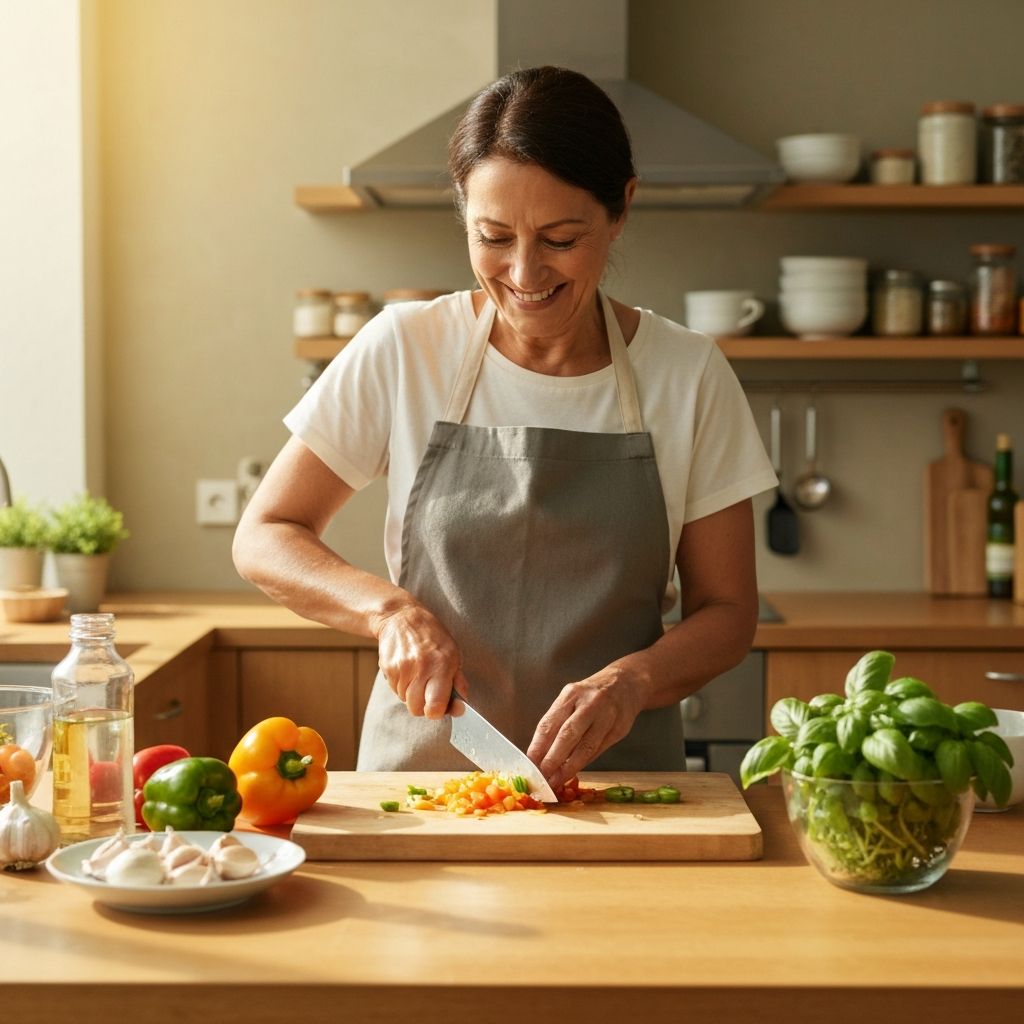 Practical food preparation in kitchen setting