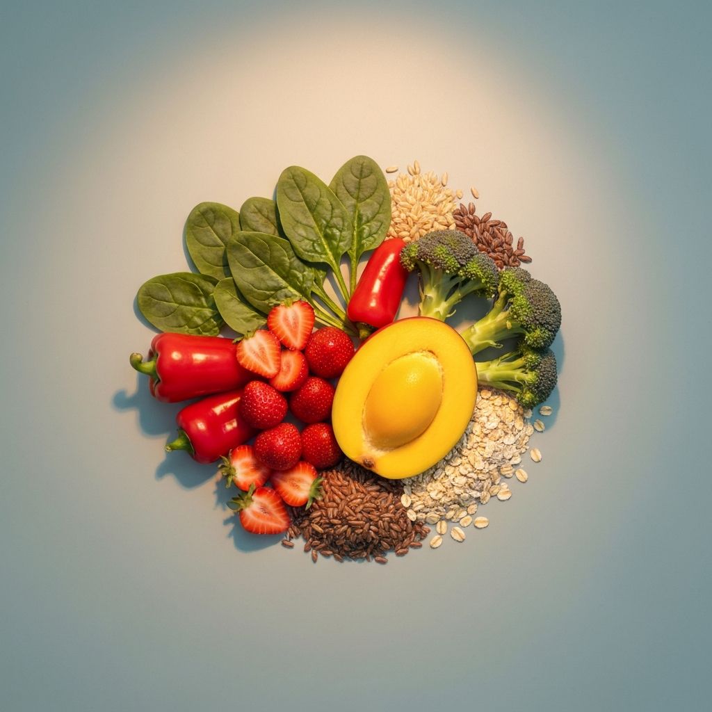 Diverse healthy foods showing nutritional variety